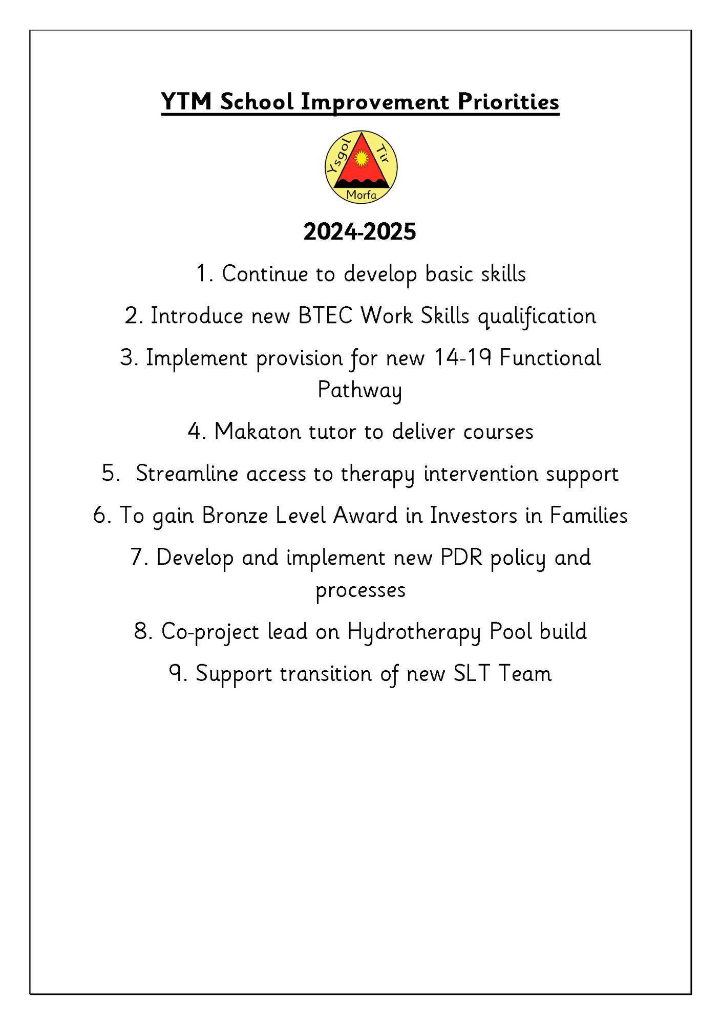 YTM SIP Priorities Poster 2024 2025